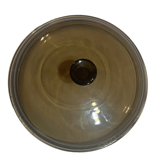 Pyrex #623C Replacement Lid Fits Casserole Dish 623B Amber Brown Glass Round - Picture 1 of 4
